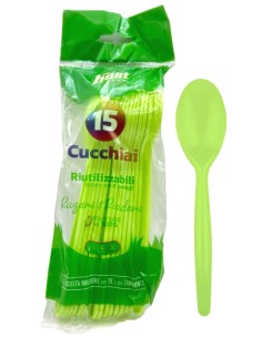 the best 15 cucchiai monouso in plastica - 17cm - verde: tuttocasashop.live: carta & monouso