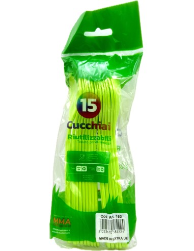 the best 15 cucchiai monouso in plastica - 17cm - verde: tuttocasashop.live: carta & monouso