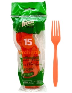 the best 15 forchette monouso in plastica - 17cm - arancio: tuttocasashop.live: carta & monouso