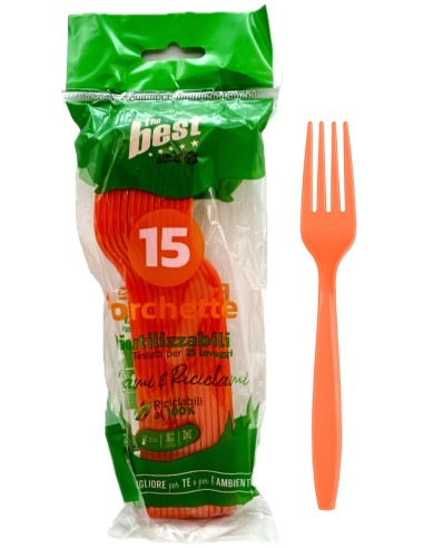 the best 15 forchette monouso in plastica - 17cm - arancio: tuttocasashop.live: carta & monouso