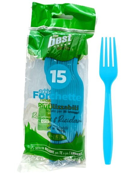 the best 15 forchette monouso in plastica - 17cm - azzurro: tuttocasashop.live: carta & monouso