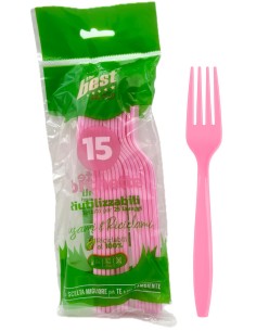 the best 15 forchette monouso in plastica - 17cm - rosa: tuttocasashop.live: carta & monouso