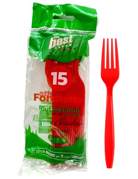 the best 15 forchette monouso in plastica - 17cm - rosso: tuttocasashop.live: carta & monouso