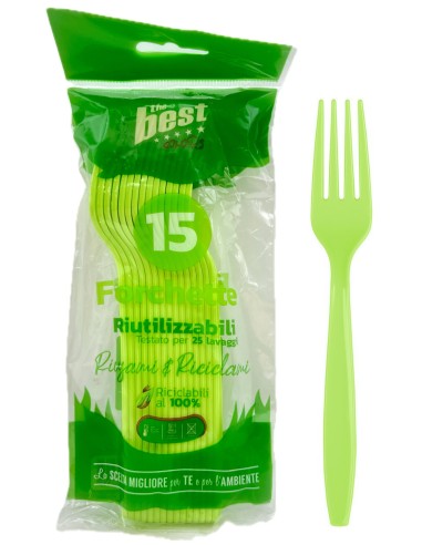 the best 15 forchette monouso in plastica - 17cm - verde: tuttocasashop.live: carta & monouso