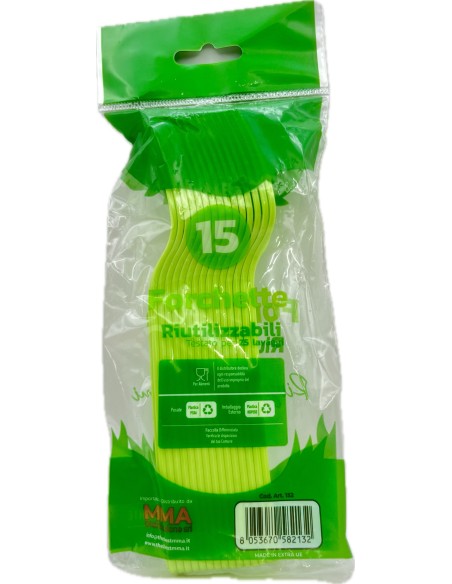 the best 15 forchette monouso in plastica - 17cm - verde: tuttocasashop.live: carta & monouso
