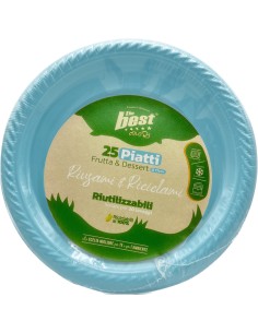 the best 25 piatti plastica riutilizzabili - dessert diametro 17cm - azzurri: tuttocasashop.live: carta & monouso