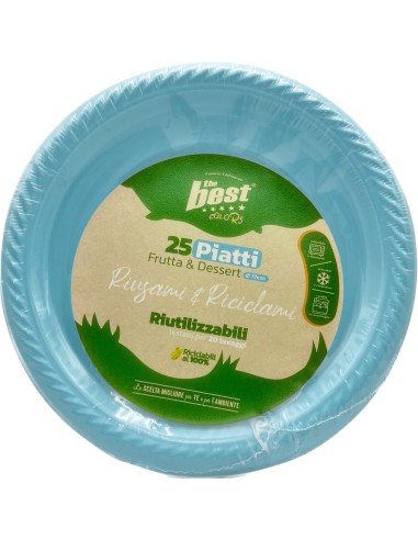 the best 25 piatti plastica riutilizzabili - dessert diametro 17cm - azzurri: tuttocasashop.live: carta & monouso