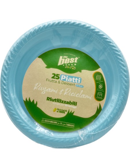 the best 25 piatti plastica riutilizzabili - dessert diametro 17cm - azzurri: tuttocasashop.live: carta & monouso
