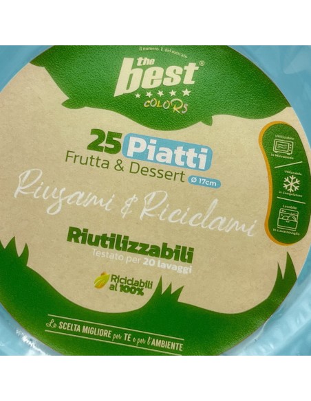 the best 25 piatti plastica riutilizzabili - dessert diametro 17cm - azzurri: tuttocasashop.live: carta & monouso