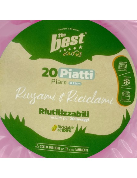 the best 20 piatti plastica riutilizzabili - piani diametro 22cm - rosa: tuttocasashop.live: carta & monouso