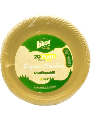the best 20 piatti plastica riutilizzabili - piani diametro 22cm - oro: tuttocasashop.live: carta & monouso
