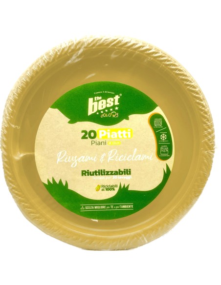 the best 20 piatti plastica riutilizzabili - piani diametro 22cm - oro: tuttocasashop.live: carta & monouso