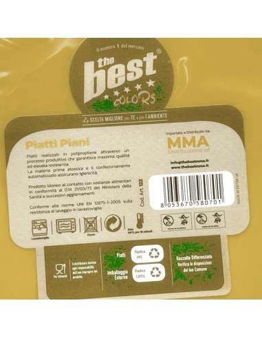 the best 20 piatti plastica riutilizzabili - piani diametro 22cm - oro: tuttocasashop.live: carta & monouso