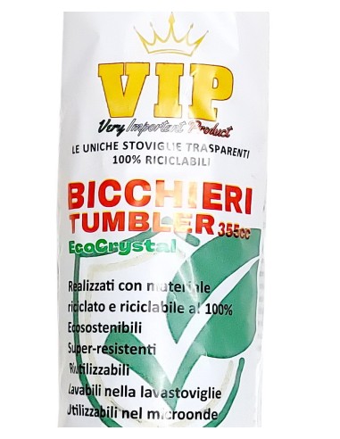 vip 30 bicchieri tumbler trasparenti in pp - 355ml - aperitivo - cocktail: tuttocasashop.live: carta & monouso