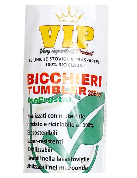 vip 30 bicchieri tumbler trasparenti in pp - 355ml - aperitivo - cocktail: tuttocasashop.live: carta & monouso