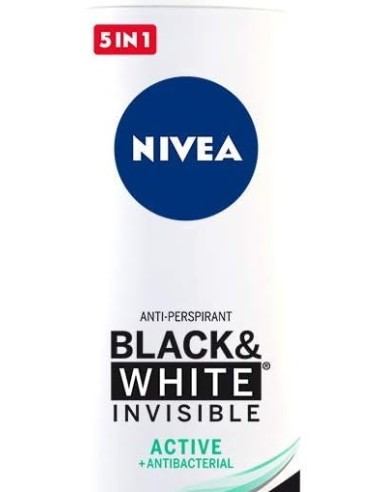 nivea deodorante spray formato maxi 200ml - black & white invisible - active: tuttocasashop.live: igiene e cura della persona