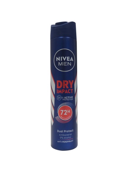 nivea deodorante spray formato maxi 200ml - for men - dry impact active: tuttocasashop.live: igiene e cura della persona