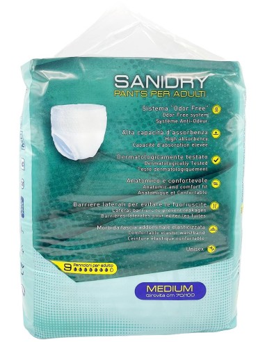 sanidry pannoloni mutandina per incontinenti - 9 pezzi - taglia m medium: tuttocasashop.live: igiene e cura della persona