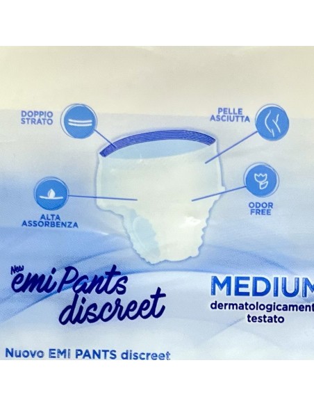 emi pants discreet mutandina elasticizzata - 8 pezzi - taglia m medium: tuttocasashop.live: igiene e cura della persona