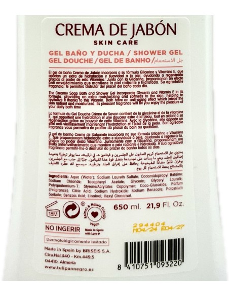 tulipan negro bagnoschiuma - 650ml - crema di sapone - massima idratazione: tuttocasashop.live: igiene e cura della persona