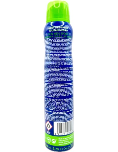 tulipan negro deodorante spray - 200ml - for men - sport: tuttocasashop.live: igiene e cura della persona