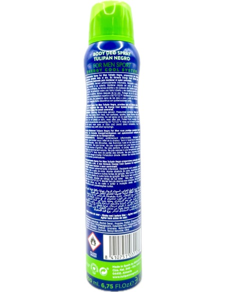 tulipan negro deodorante spray - 200ml - for men - sport: tuttocasashop.live: igiene e cura della persona