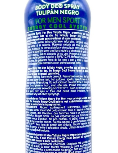 tulipan negro deodorante spray - 200ml - for men - sport: tuttocasashop.live: igiene e cura della persona