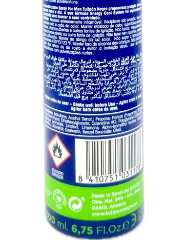 tulipan negro deodorante spray - 200ml - for men - sport: tuttocasashop.live: igiene e cura della persona