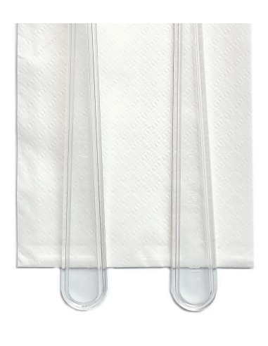 bis posate in plastica 17cm forchetta e coltello trasparenti + tovagliolo: tuttocasashop.live: carta & monouso