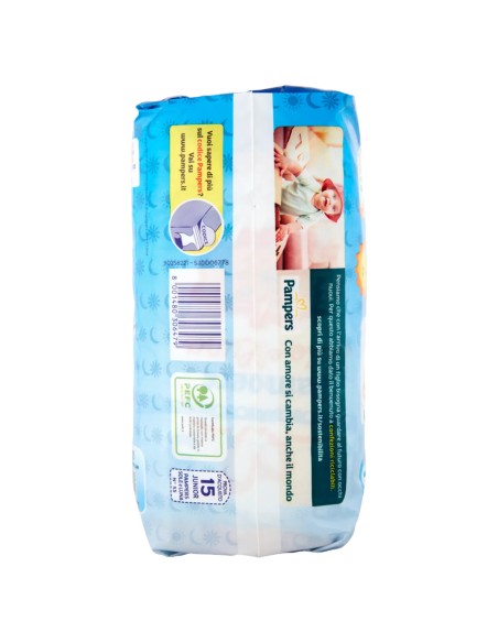 pampers sole e luna pannolini - taglia 5 junior 11-25kg - 15 pezzi: tuttocasashop.live: igiene e cura della persona