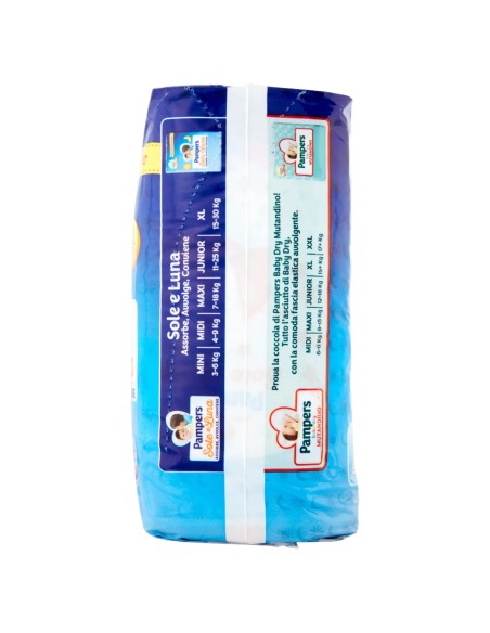 pampers sole e luna pannolini - taglia 5 junior 11-25kg - 15 pezzi: tuttocasashop.live: igiene e cura della persona