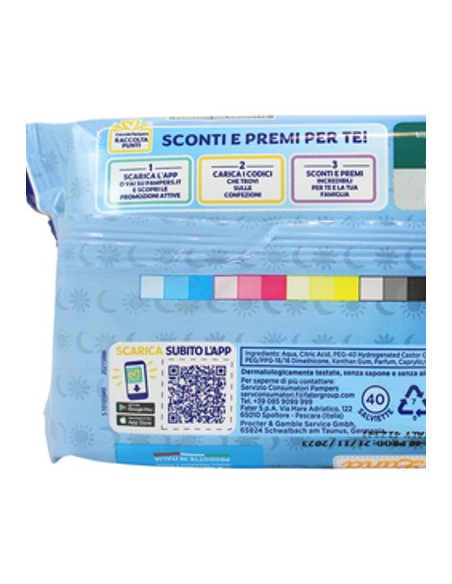 pampers sole&luna salviettine umidificate baby - 40 pezzi: tuttocasashop.live: igiene e cura della persona