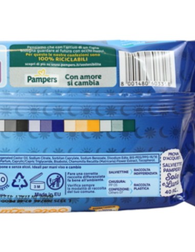 pampers sole&luna salviettine umidificate baby - 40 pezzi: tuttocasashop.live: igiene e cura della persona