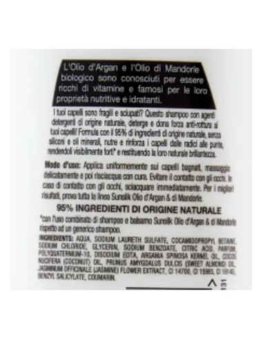 sunsilk shampoo 250ml - olio di argan e di mandorle - capelli fragili: tuttocasashop.live: igiene e cura della persona