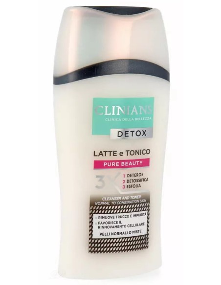 clinians detox latte e tonico 2in1 - 200ml - deterge detossifica esfolia: tuttocasashop.live: igiene e cura della persona