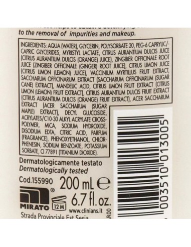 clinians detox latte e tonico 2in1 - 200ml - deterge detossifica esfolia: tuttocasashop.live: igiene e cura della persona