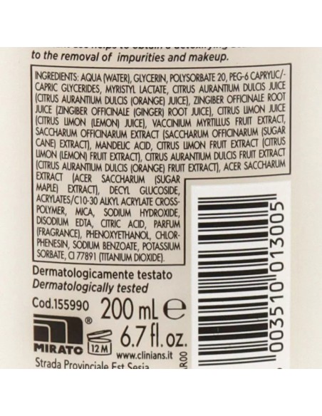 clinians detox latte e tonico 2in1 - 200ml - deterge detossifica esfolia: tuttocasashop.live: igiene e cura della persona