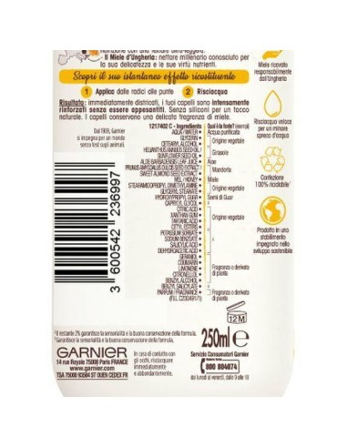 ultra dolce la maschera latte - 250ml - miele - ricostituente: tuttocasashop.live: igiene e cura della persona