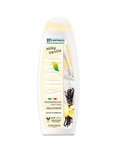 vidal bagnodoccia 500ml - vellutante - milky vanilla - latte e vaniglia: tuttocasashop.live: igiene e cura della persona