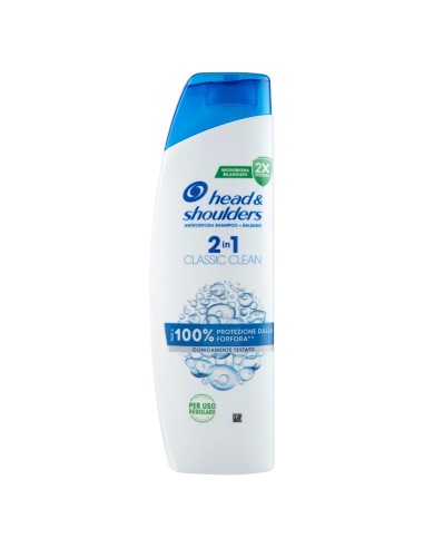 head & shoulders shampoo e balsamo 2in1 250ml - classic clean: tuttocasashop.live: igiene e cura della persona