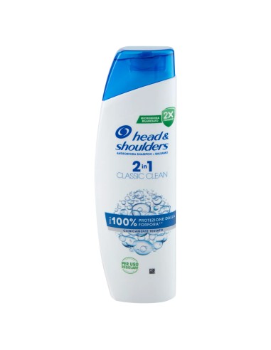 head & shoulders shampoo e balsamo 2in1 250ml - classic clean: tuttocasashop.live: igiene e cura della persona