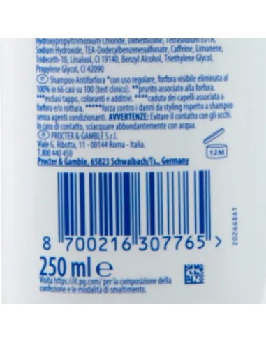 head & shoulders shampoo antiforfora 250ml - men ultra - anticaduta: tuttocasashop.live: igiene e cura della persona