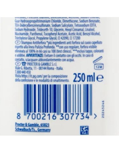 head & shoulders shampoo antiforfora 250ml - menthol fresh - mentolo: tuttocasashop.live: igiene e cura della persona