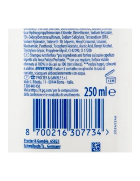head & shoulders shampoo antiforfora 250ml - menthol fresh - mentolo: tuttocasashop.live: igiene e cura della persona