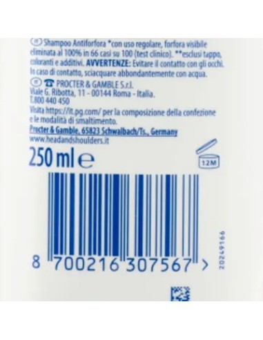 head & shoulders shampoo antiforfora 250ml - supreme idrata - argan e cocco: tuttocasashop.live: igiene e cura della persona