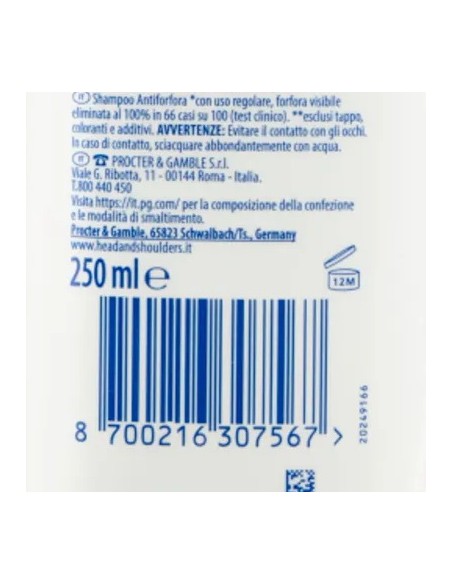 head & shoulders shampoo antiforfora 250ml - supreme idrata - argan e cocco: tuttocasashop.live: igiene e cura della persona