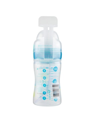 neobaby biberon in plastica collo largo - 150ml - 0m+ - dino blu: tuttocasashop.live: igiene e cura della persona