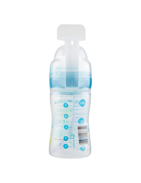 neobaby biberon in plastica collo largo - 150ml - 0m+ - dino blu: tuttocasashop.live: igiene e cura della persona