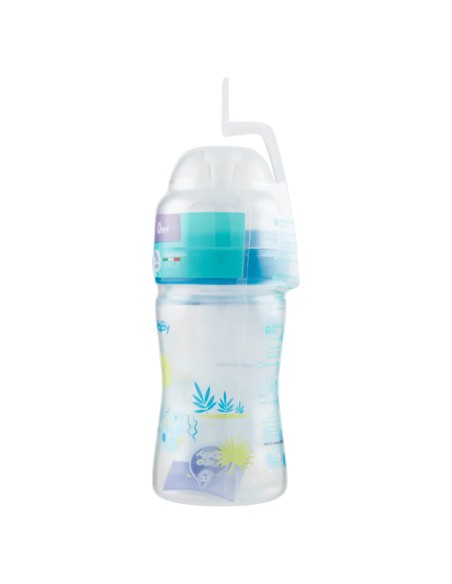 neobaby biberon in plastica collo largo - 150ml - 0m+ - dino blu: tuttocasashop.live: igiene e cura della persona
