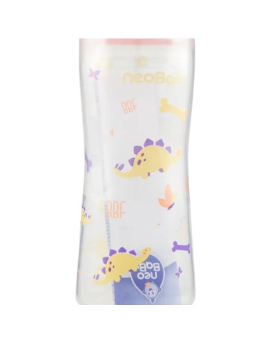 neobaby biberon in plastica collo largo - 250ml - 2m+ - dino arancione: tuttocasashop.live: igiene e cura della persona